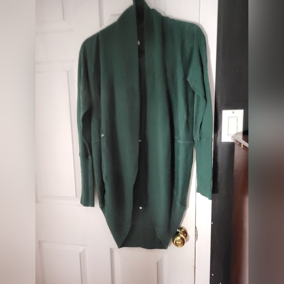 Dark Green Open Front Cardigan - Picture 1 of 3